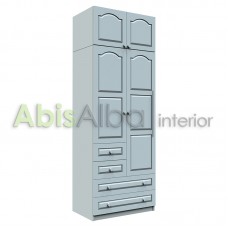 ГАРДЕРОБ ДВУКРИЛЕН С ЛОСТ, ЧЕТИРИ ЧЕКМЕДЖЕТА И НАДСТРОЙКА - W232