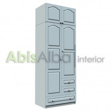 ДВУКРИЛЕН ГАРДЕРОБ С ЛОСТ, ТРИ ЧЕКМЕДЖЕТА И НАДСТРОЙКА - W230