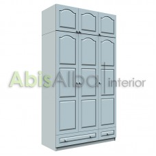 ГАРДЕРОБ ТРИКРИЛЕН С ЕДИН РЕД ЧЕКМЕДЖЕТА И НАДСТРОЙКА - W305