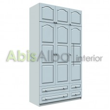 ГАРДЕРОБ ТРИКРИЛЕН С ДВА РЕДА ЧЕКМЕДЖЕТА И НАДСТРОЙКА - W311